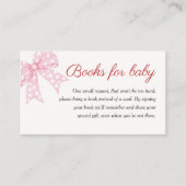 ピンクボウガール赤ちゃんシャワーベビー エンクロージャーカード (正面)