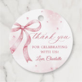 ピンクボウガール1st誕生日パーティー フェイバータグ (裏面)