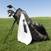 ピンクボウキャットクリーンガーリーガールキットのアトミック猫 ゴルフタオル (グリーン)