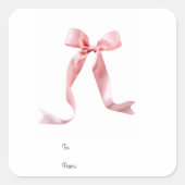 ピンクボウギフトラベル スクエアシール (正面)