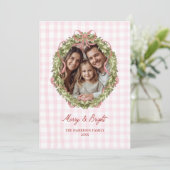 ピンクボウギンガムクリスマスリース写真 シーズンカード (スタンド正面)