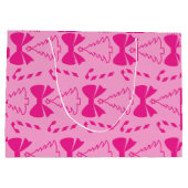 ピンクボウクリスマスバッグ ラージペーパーバッグ (裏面)