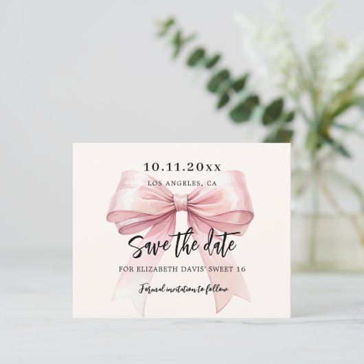 ピンクボウクリームスウィート16日付カードを保存 (スタンド正面)