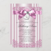 ピンクボウクロスファースト聖餐式 招待状 (正面/裏面)