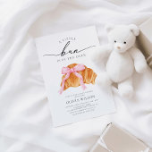 ピンクボウクロワッサンベビーシャワー 招待状