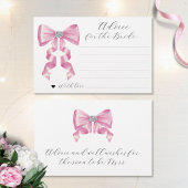 ピンクボウグラムブライダルシャワーアドバイスカード