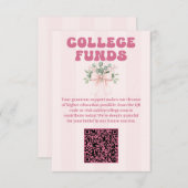 ピンクボウグラードお祝いカレッジファンド エンクロージャーカード (正面/裏面)