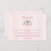 ピンクボウグラードお祝い サンキューカード (正面/裏面)