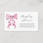 ピンクボウグラームブライダルシャワーディスプレイシャワー エンクロージャーカード (正面)