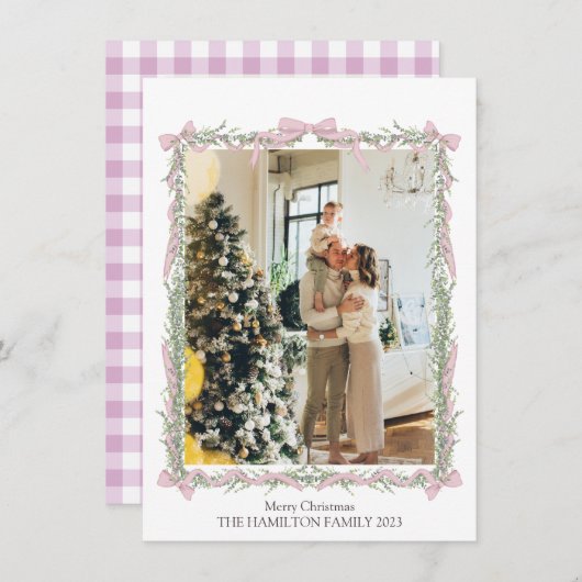 ピンクボウグリーンガーランド裏メッセージ シーズンカード (正面/裏面)