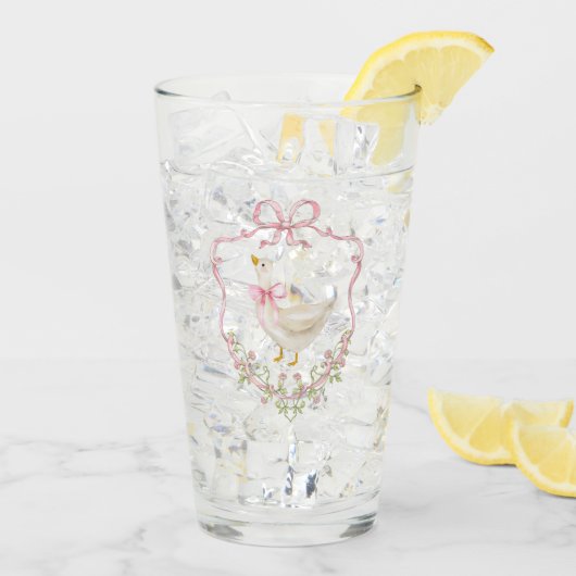 ピンクボウグースクレストベビーガールシャワー タンブラーグラス (アイス裏面)