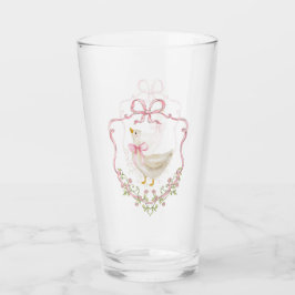 ピンクボウグースクレストベビーガールシャワー タンブラーグラス