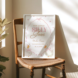 ピンクボウグースコケ間抜けット誕生日ウェルカム ポスター