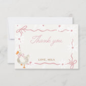 ピンクボウグースコケ間抜けット誕生日 サンキューカード (正面)