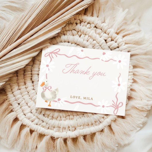 ピンクボウグースコケ間抜けット誕生日 サンキューカード