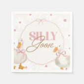 ピンクボウグースコケ間抜けット誕生日 スタンダードカクテルナプキン (正面)