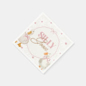 ピンクボウグースコケ間抜けット誕生日 スタンダードカクテルナプキン (角)