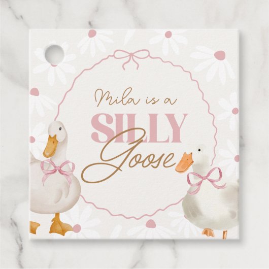 ピンクボウグースコケ間抜けット誕生日 フェイバータグ (正面)