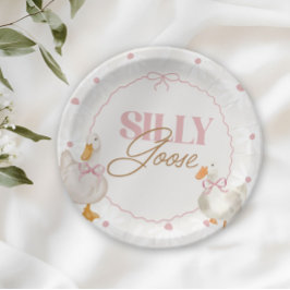 ピンクボウグースコケ間抜けット誕生日 ペーパープレート