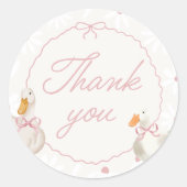 ピンクボウグースコケ間抜けット誕生日 ラウンドシール (正面)