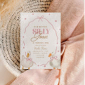 ピンクボウグースコケ間抜けット誕生日 招待状