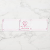 ピンクボウケーキ誕生日ウォーターボトルラベル ペットボトルラベル (シングルラベル)