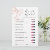 ピンクボウゲットウィーゲーブライダルシャワーゲーム 便箋 (スタンド正面)