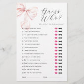 ピンクボウゲットウィーゲーブライダルシャワーゲーム 便箋 (正面)