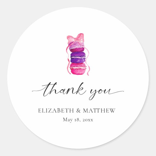 ピンクボウコケッエレガントトマカ結婚ロン ラウンドシール (正面)