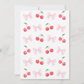 ピンクボウコケットさくらんぼベビーシャワー 招待状 (裏面)