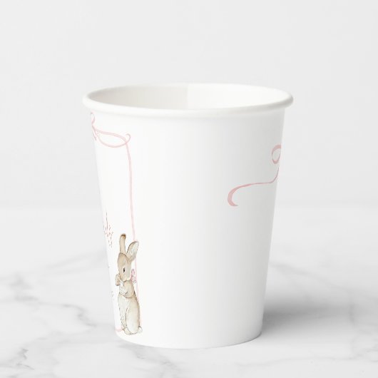 ピンクボウコケットウサギのピーター1歳の誕生日 紙コップ (左)