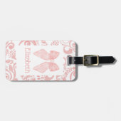 ピンクボウコケットエステティックキッズスクールバッグラベル ラゲッジタグ (正面横)