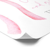 ピンクボウコケットカードとギフト誕生日標識 ポスター (角)