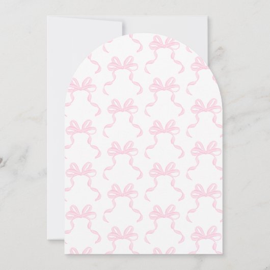 ピンクボウコケットガールズ11thバースデーパーティーアーチ 招待状 (裏面)