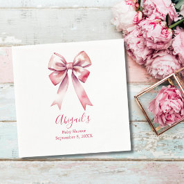 ピンクボウコケットガールベビーシャワー スタンダードカクテルナプキン