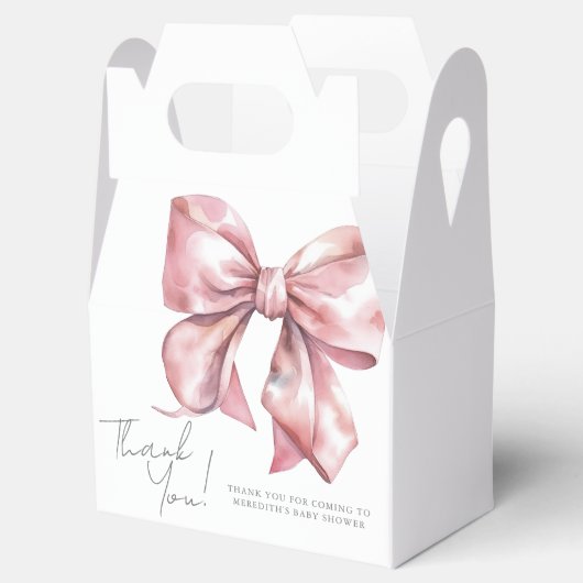 ピンクボウコケットガールベビーシャワー フェイバーボックス (オープン)