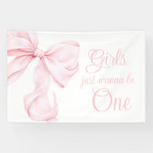 ピンクボウコケットガール1st誕生日 横断幕 (横)