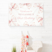 ピンクボウコケットガール1st誕生日 横断幕 (インサイチュ)