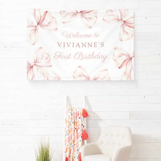 ピンクボウコケットガール1st誕生日 横断幕 (インサイチュ)
