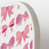 ピンクボウコケットパターンモノグラムイニシャル ピックルボールラケット (左詳細)