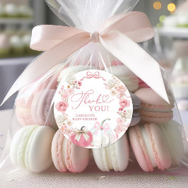 ピンクボウコケットパンプキンステッカーラベル ラウンドシール