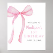 ピンクボウコケットファースト誕生日へようこそ ポスター (正面)