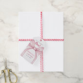 ピンクボウコケットファースト誕生日 ギフトタグ (より糸付き)