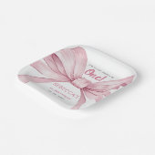 ピンクボウコケットファースト誕生日 ペーパープレート (傾斜あり)