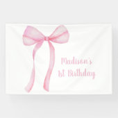 ピンクボウコケットファースト誕生日 横断幕 (横)