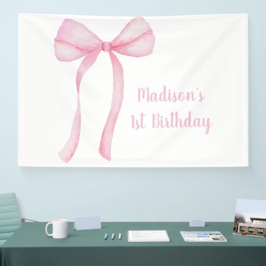 ピンクボウコケットファースト誕生日 横断幕 (トレードショー)