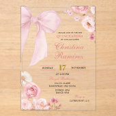 ピンクボウコケットフローラキンセアニェラ アクリル招待状 (正面)