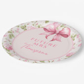 ピンクボウコケットブライダルシャワー |未来のミセス ペーパープレート (アングル)