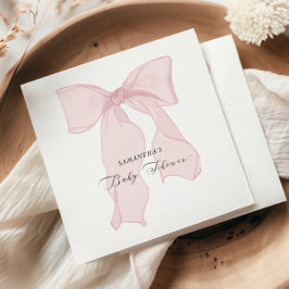 ピンクボウコケットベビーシャワー スタンダードカクテルナプキン