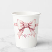ピンクボウコケットベビーシャワー 紙コップ (裏面)